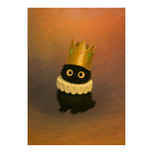 Royal Black Cat in Ghibli Style Crown Poster