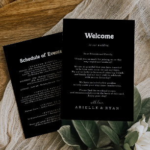 Royal Black Formal Minimal Wedding Welcome Letter