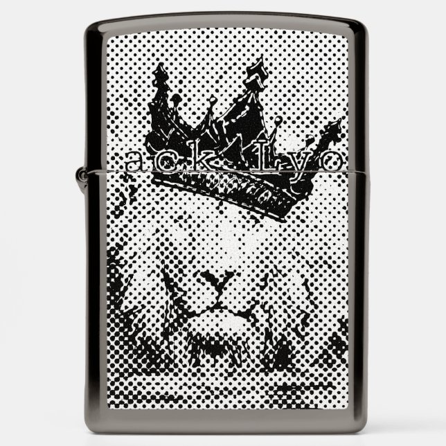 Royal black Lyon  Zippo Lighter (Front)