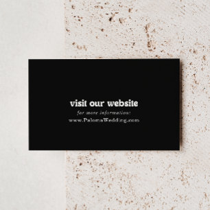 Royal Black Minimal Wedding Website Enclosure Card