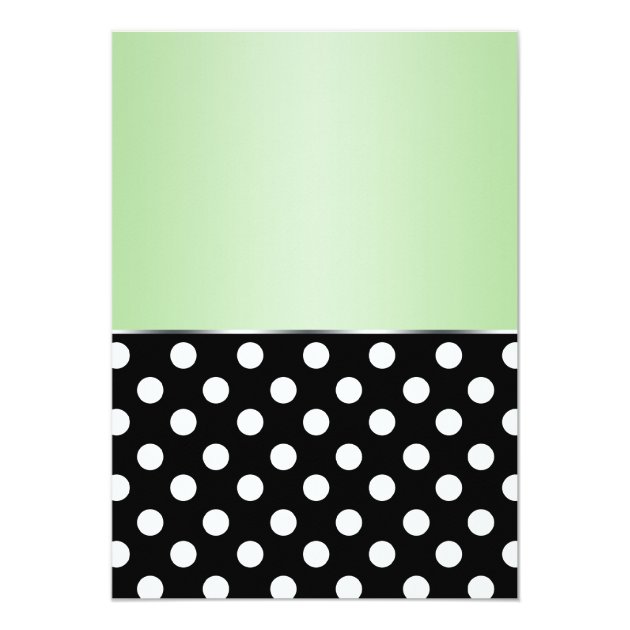 Royal Black Polka Dot Green Baby Shower Invitation