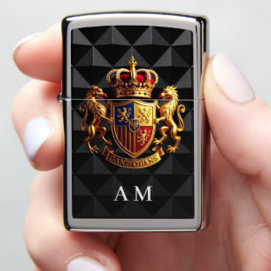 Royal Black Velvet Crest – Noble Darkness Identity Zippo Lighter