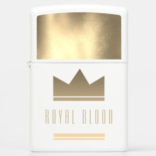Royal Blood , Metallic Gold King Crown Zippo Lighter