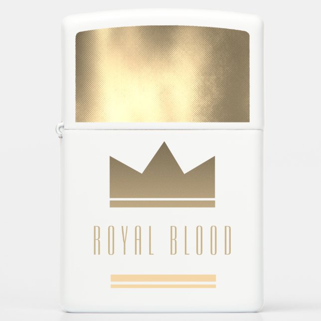 Royal Blood , Metallic Gold King Crown Zippo Lighter (Front)