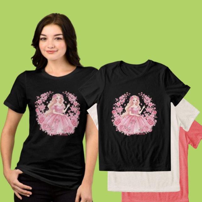 Royal Bloom Pink Floral Women's Graphic Tee (Creator Uploaded)