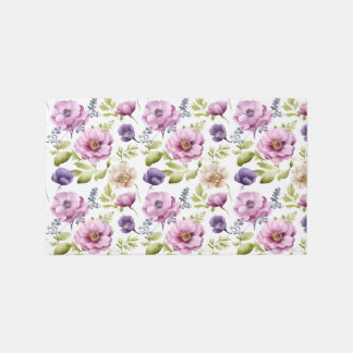 Royal Bloom Symphony Purple Floral Pattern Rug