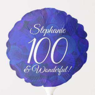 Royal Blue 100 and Wonderful Birthday Party Balloon