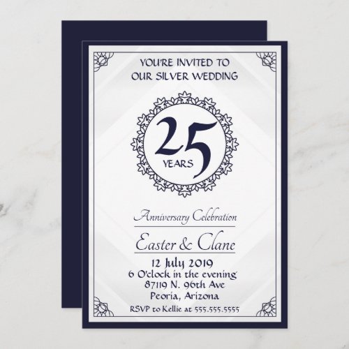 Royal Blue 25th Anniversary Invite