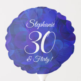 Royal Blue 30 and Flirty Birthday Party Balloon