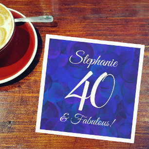 Royal Blue 40 and Fabulous Birthday Party Napkins