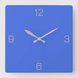 Royal Blue 4169E1 Color - Add a Name Option Square Wall Clock