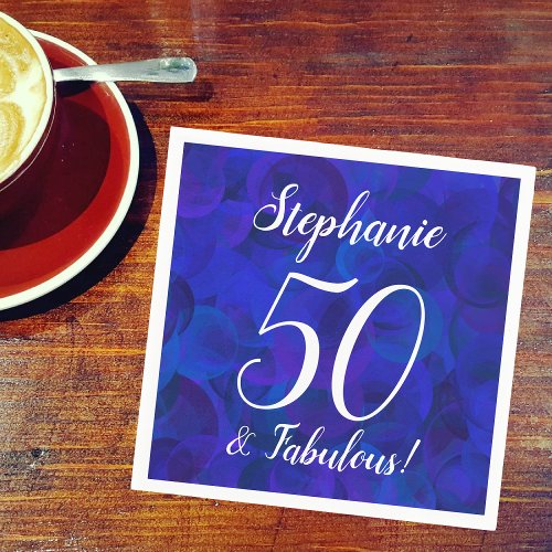 Royal Blue 50 and Fabulous Birthday Party Napkins