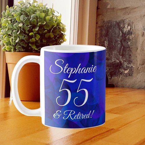 Royal Blue 55 and Retired Retirement Coffee Mug