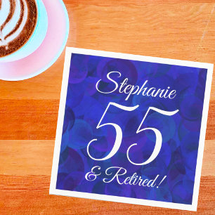 Royal Blue 55 and Retired Retirement Napkins