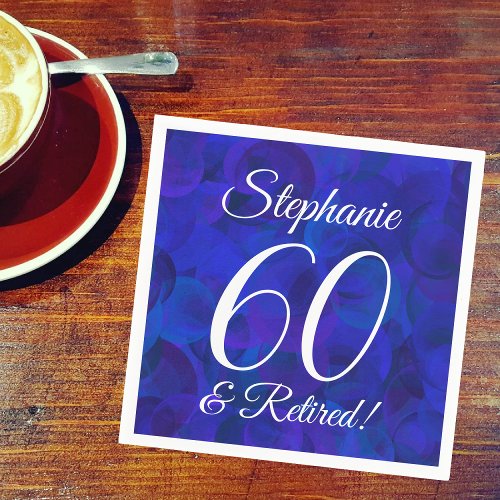 Royal Blue 60 and Retired Retirement Napkins
