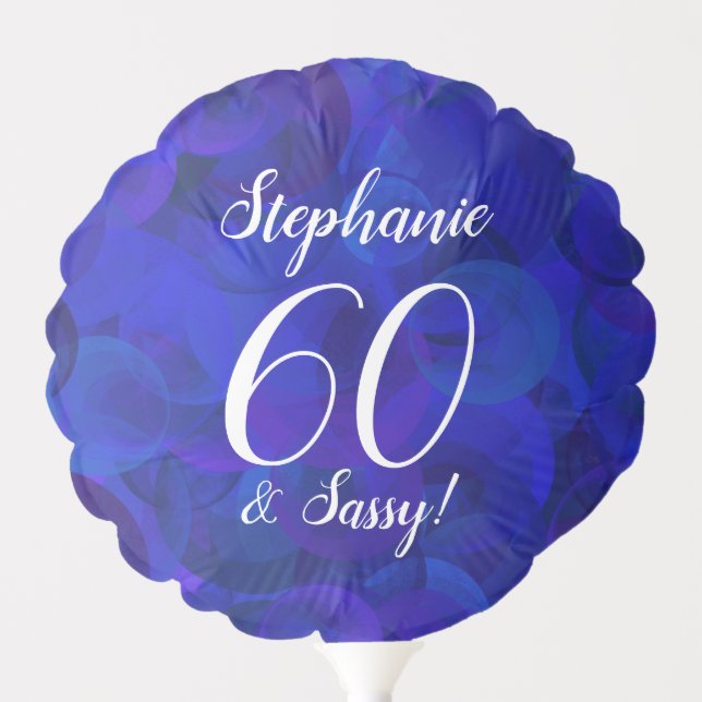 Royal Blue 60 and Sassy Birthday Party Balloon (Front)