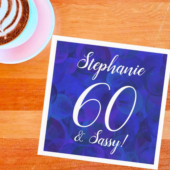 Royal Blue 60 and Sassy Birthday Party Napkins (Creator Uploaded)