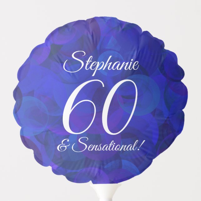 Royal Blue 60 and Sensational Birthday Party Balloon (Front)