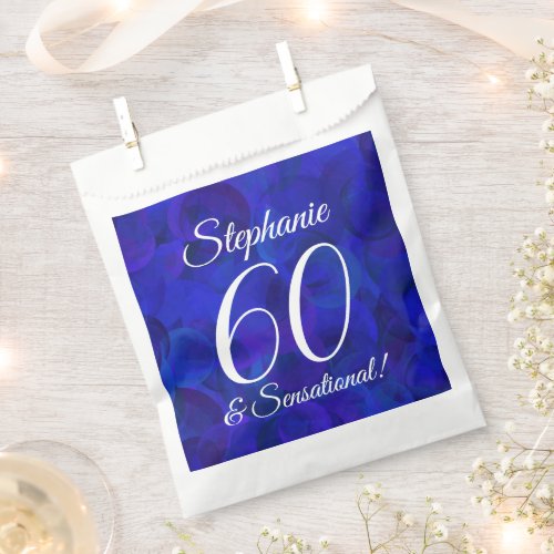 Royal Blue 60 and Sensational Birthday Party Favor Bag