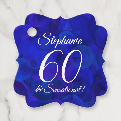 Royal Blue 60 and Sensational Birthday Party Favor Tags