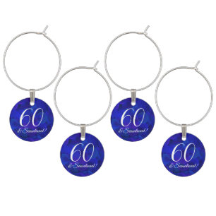 Royal Blue 60 and Sensational Birthday Party Wine Charm
