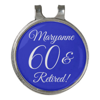 Royal Blue 60 & Retired Retirement Party Golf Hat Clip