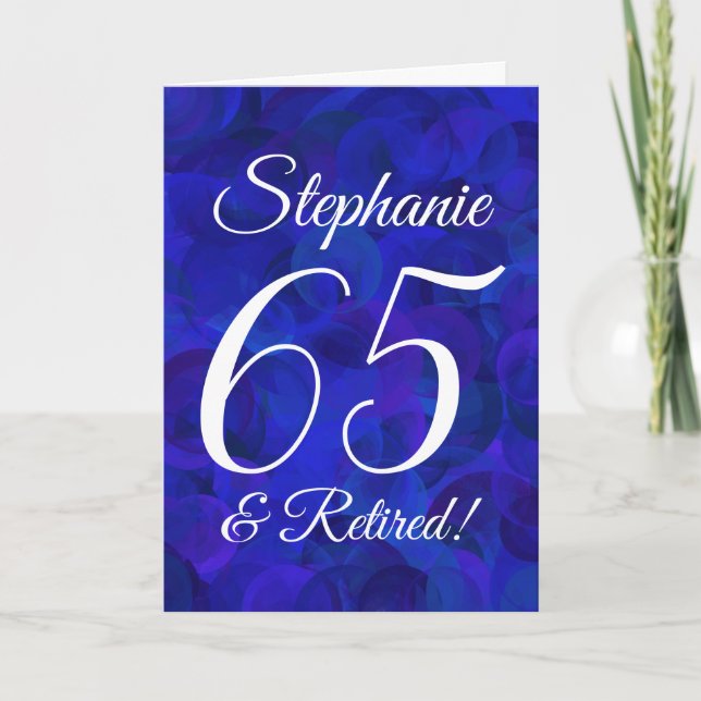 Royal Blue 65 and Retired Happy Retirement Card (Front)