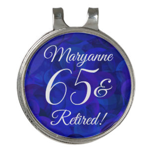 Royal Blue 65 & Retired Retirement Party Golf Hat Clip