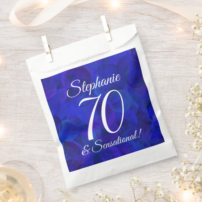 Royal Blue 70 and Sensational Birthday Party Favor Bag (Clipped)