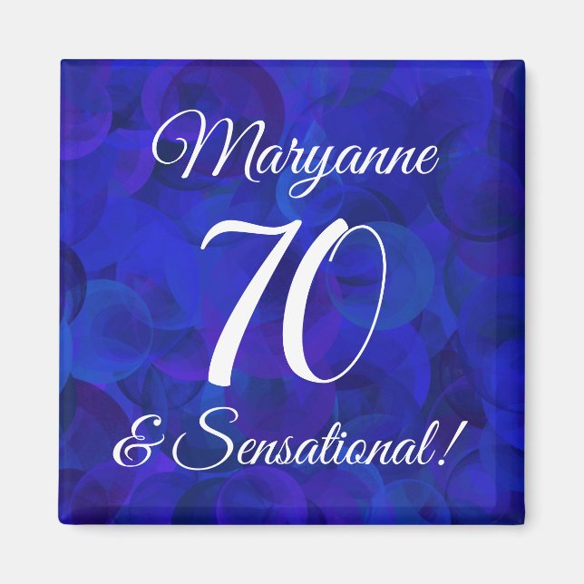 Royal Blue 70 & Sensational Birthday Party Magnet (Front)