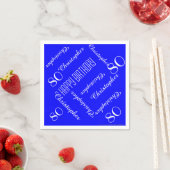 Royal Blue 80th Birthday Party Repeat Names, Paper Paper Napkins (Insitu)