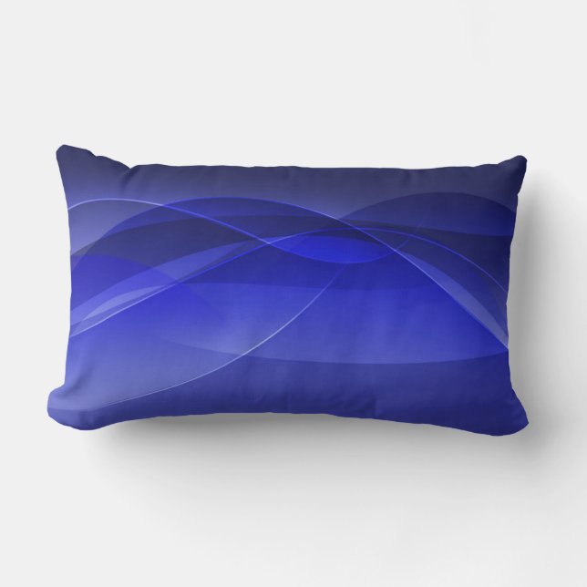 Royal Blue Abstract Modern Backdrop Design Lumbar Pillow (Front)