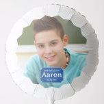 Royal Blue Add Your Own Custom Photo Bar Mitzvah Balloon<br><div class="desc">Personalized custom photo Bar Mitzvah balloon with royal blue accents and subtle Star of David. Wording is your son's name and Bar Mitzvah date. Sunburst shaped photo frame with royal blue border. Change out the photo for your son's photo and change out the name and date. Your photo will need...</div>
