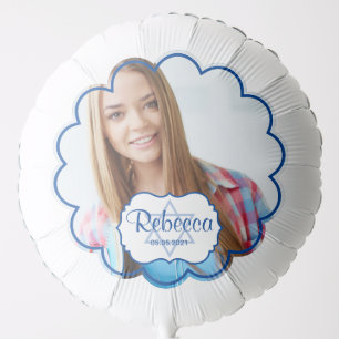 Royal Blue Add Your Own Custom Photo Bat Mitzvah Balloon