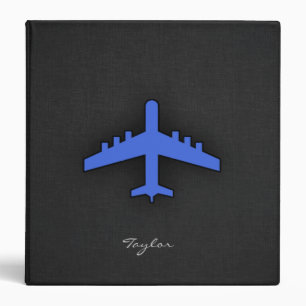 Royal Blue Airplane 3 Ring Binder