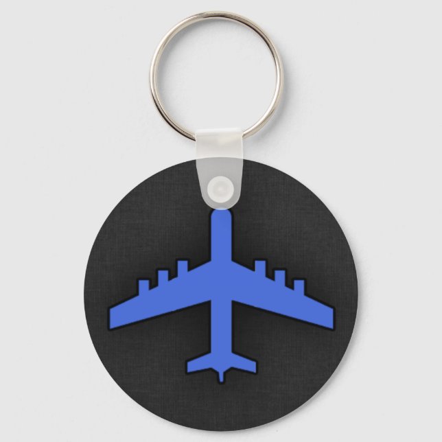 Royal Blue Airplane Keychain (Front)