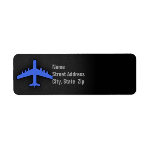 Royal Blue Airplane Label