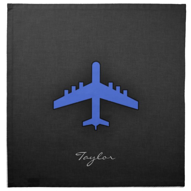 Royal Blue Airplane Napkin (Front)
