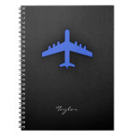Royal Blue Airplane Notebook at Zazzle