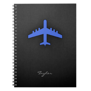 Royal Blue Airplane Notebook