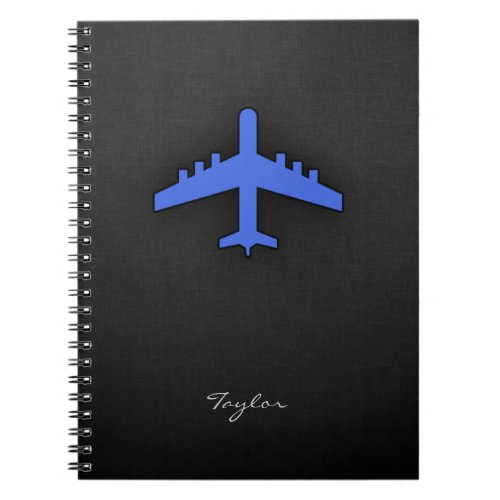 Royal Blue Airplane Notebook