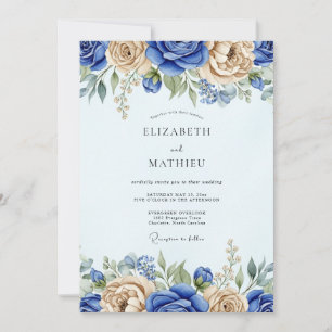 Royal Blue Alluring Spring Wedding Invitation