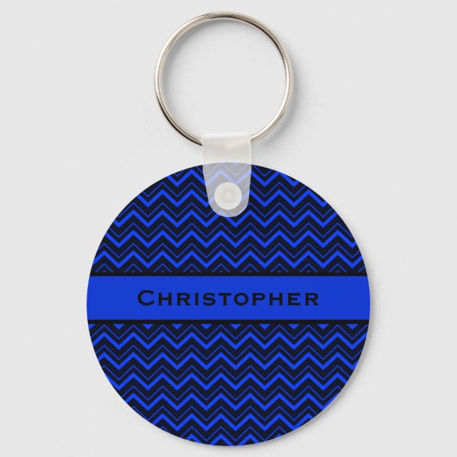 Royal Blue and Black Keychain (Front)