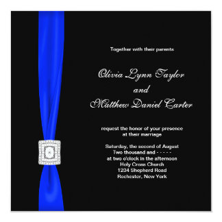 Royal Blue And Black Wedding Invitations 6