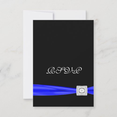 Royal Blue and BlackRSVP RSVP Card