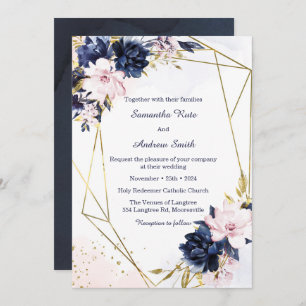 Royal Blue and Blush Wedding Template