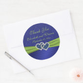 Royal Blue and Chartreuse 3" Round Sticker (Envelope)