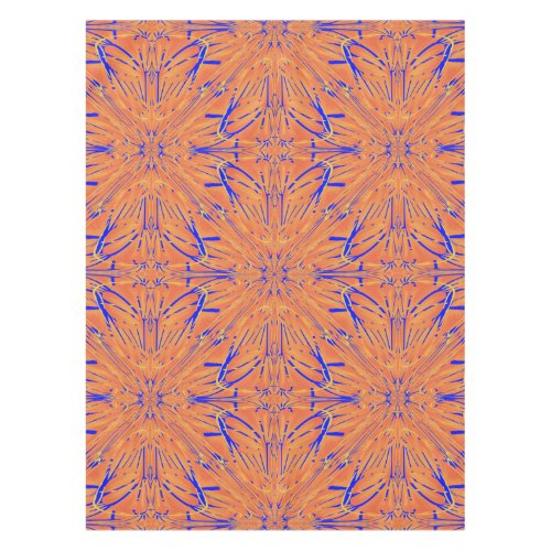 Royal Blue And Citrus Orange Tropical Art Design Tablecloth