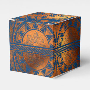 Royal Blue and Copper Gold Foil Egyptian Party Favor Boxes