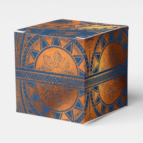 Royal Blue and Copper Gold Foil Egyptian Party Favor Boxes